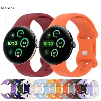 WatchStrap для Google Pixel Watch 3 Ремешок 41 мм 45 мм Спортивный водонепроницаемый силиконовый ремешок для аксессуаров Pixel Watch 1 Pixel Watch 2 Pixel Watch 3 41mm белый