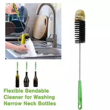 Water Bottle Brush With 40cm Long Handle Flexible Bendable Cleaner For Washing Narrow Neck Bottle Wine Decanter Beer
