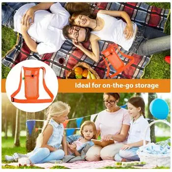 Water Bottle Carrier Bag Mesh Holder Adjustable Shoulder Strap for Hiking FR D