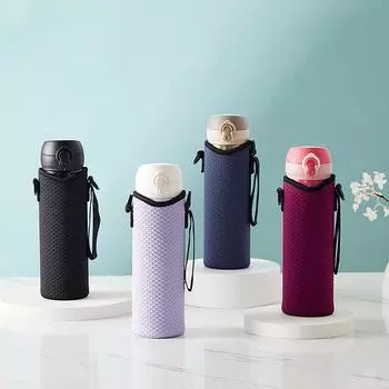 Water Bottle Cover Bag Pouch With Strap Neoprene Water Pouch Holder Shoulder Strap Black Bottle Carrier Insulat Adjustable Bag