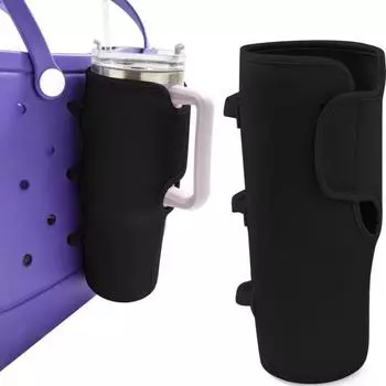 Water Bottle Holder for Bogg Tote Bag Secure Attachment Cup Sleeve Versatile Beverage Storage Holder for Hot Cold Bottles 16-40 Oz чёрный
