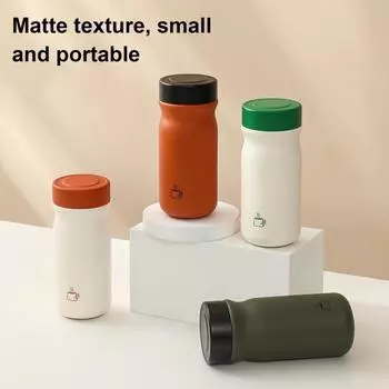 Water Bottle Insulated Cup BPA-Free Leak Resistant Easy to Clean Stainless Steel 320ml белый/зелёный