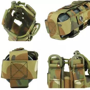 Water Bottle Pouch Adjustable Molle Water Bottle Holder Kettle Pouch Belt Bottle Carrier Bag for 17-84 Oz Water Bottle зелёный