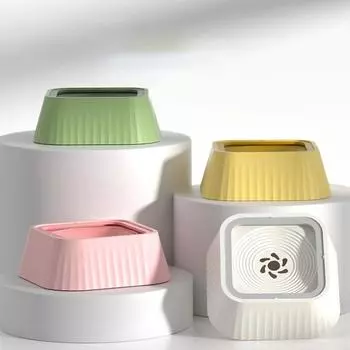 Water Bowl Neck Guard Cat and Pet Anti-knock Over Non-wet Mouth Floating Water Bowl Buoyant Water Dispenser Cat белый