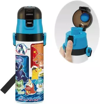 Water Direct Drinking Sports Stainless For Cold Storage 470ml Set Name Bottle, Bottle, Steel, One-Touch Bottle, Only, (Water Bottle, Sticker)