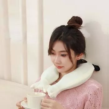 Water-filled Hot Water Bottle Neck Protection Office Neck Protection Hot Compress U-shaped Neck Protection Pillow белый