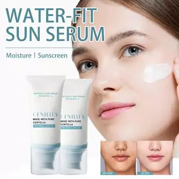 Water-fit Sun, Мадагаскарская центелла HYALU-CICA Water-fit Sun, Увлажняющий солнцезащитный крем SPF50+ PA++++, One Size