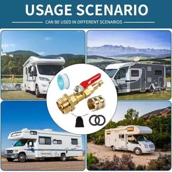 Water Hose Blow Out Adapter Winterizing Tool Brass Quick With 1/4 Quick Plug And 3/4 Garden Hose