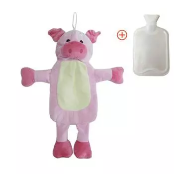 Water Hot Bottle With Plush Cover Soft Fluffy Monkey Unicorn Rubber Hand Warmer Pig