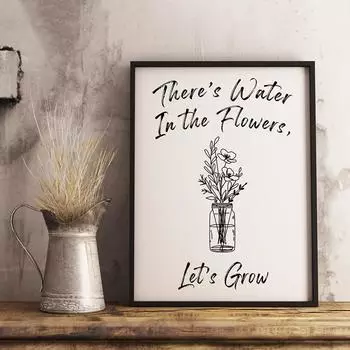 Вода в цветах, Цитаты о музыке, Художественные постеры, Печать на тему серфинга, Минималистский настенный арт-холст 21cm30cm NoFrame