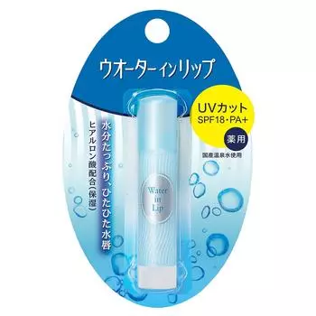 Water in Lip Лечебный карандаш Water in Lip UV SPF18 Гиалуроновая кислота Бесцветный и прозрачный 1 шт PA+ 3,5 г [Квази-лекарство]
