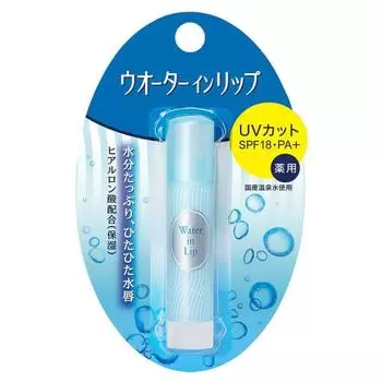 Water in Lip Лечебный карандаш Water in Lip UV SPF18 PA+ Гиалуроновая кислота 3,5 г Бесцветный и прозрачный 1 шт.