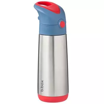 Water Insulated Drink One Push Upper Dishwasher Safe Steel Blue b.box Children s Bottle, Straw, Bottle, 350ml, Cold/Heat Insulated, Type, [Genuine