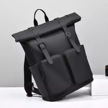 Water-resistant Men s Backpack Large-capacity Commuting and Leisure College Student Schoolbag чёрный