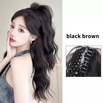 Water Ripple Synthetic Hair Bun Messy Hair Clip Hair Piece Ponytail Fluffy Curly Wig Ponytail Extensions Hairpieces For Women черный коричневый