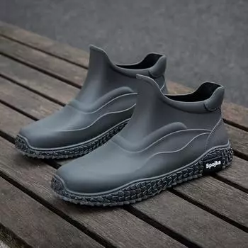 Water shoes men s waterproof short rain shoes non-slip rubber shoes fashionable new lightweight wear-resistant work shoes shoes for rainy days 39