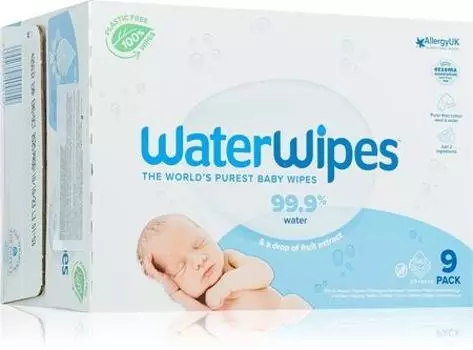 Water Wipes Baby Wipes 9 шт. нежные детские салфетки TU прозрачный
