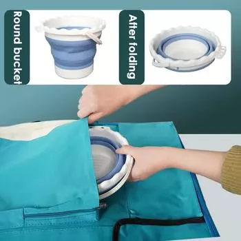 Watercolor Bucket Strong Load Bearing Multifunctional Portable Reinforced Handle Silicone Pen Cleaner Bucket Studio Supply зелёный