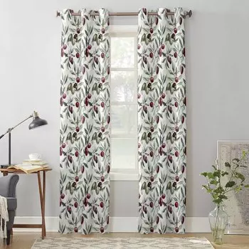 Watercolor Fruit Leaves Plant Window Curtains for Living Room Luxury Bedroom Curtain Kitchen Blinds Drapes Curtains 135W x 60H(cm) x1