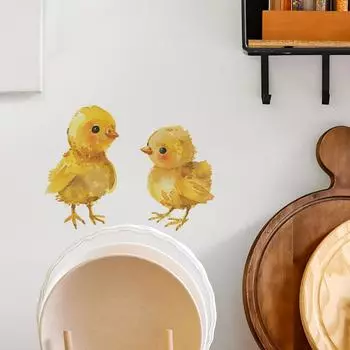 Акварель Желтая Утка Балконные Стеклянные Двери и Окна Украшения Дома Декоративные Наклейки На Окна 16*19CM/fun-f239 uv