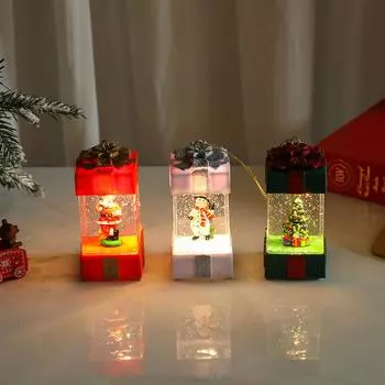 Waterflood Christmas Glow Gift Pack Рождественский подарок Украшения Рождественская подарочная коробка Подвеска Red old man