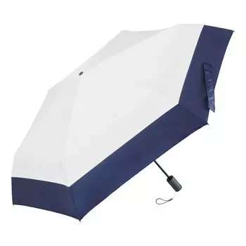 Waterfront Folding Parasol and Rain Umbrella Automatic Opening and Closing UV Seamless White x Automatically Opening and Closing by Pushing with One