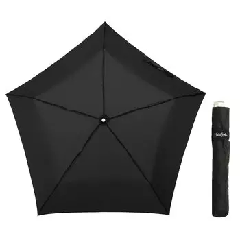 Waterfront Folding Umbrella Parasol and Rain Umbrella Five Star Premium Plus One Black 53cm Pursuing Thinness and Lightness Water Repellent Unisex чёрный