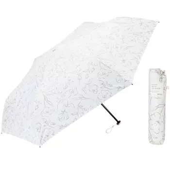 Waterfront Folding Umbulatio Series Roof UV Block Drawing Flower Off White 60cm Surprisingly light and reliable size for both sunny and rainy days