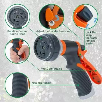 Watering Gun, 8 Modes, High Pressure, Garden Sprayer, Adjustable, Irrigation Watering Nozzle, Plant Lawn Yard Watering Sprinkler