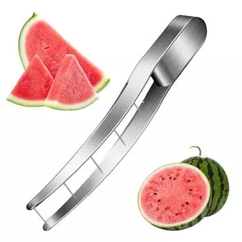 Watermelon Cube Cutter 304 Stainless Steel Cut Watermelon Into Cubes Knife Safe Melon Watermelon Cutter Slicer Kitchen Gadgets серебряный