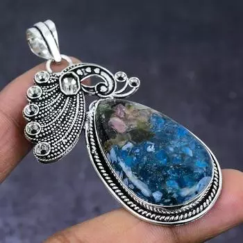 Watermelon Tourmaline Gemstone 925 Steling Silver Jewelry Pendant 2.76 f7E23