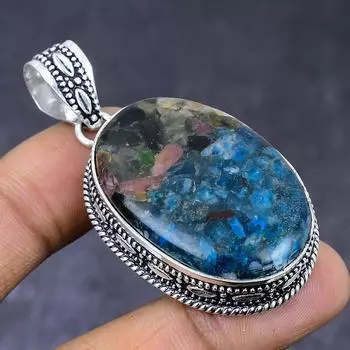 Watermelon Tourmaline Gemstone 925 Steling Silver Jewelry Pendant 2.17 e8Z09