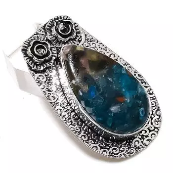 Watermelon Tourmaline Gemstone 925 Sterling Silver Gift Pendant 2.05 Y8f74