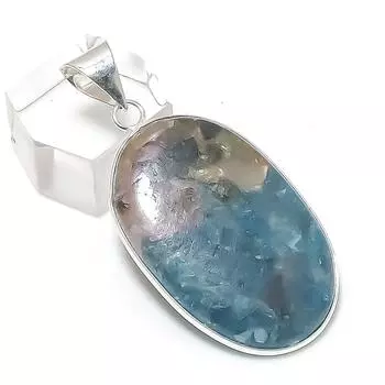Watermelon Tourmaline Gemstone 925 Sterling Silver Jewelry Pendant 1.93 J4E60