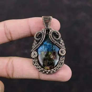 Watermelon Tourmaline Pendant Copper Wire Wrapped Jewelry Beautiful Gemstone Pendant Copper Wire Wrap Pendant Gift For Him Handmade Jewelry