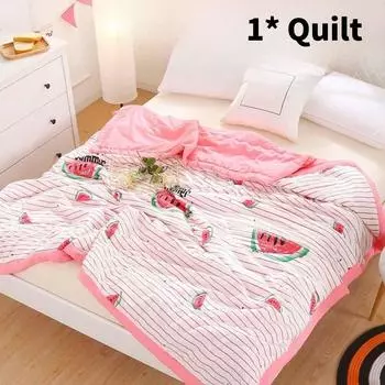 Watermelon Washed Printed Cotton Summer Air Conditioning Quilt For Bedroom Gift