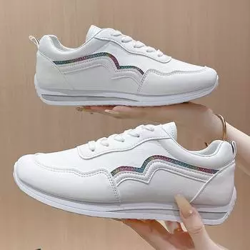 Waterproof Autumn White Running Shoes Women Leather Non-slip Casual Sneakers Ladies Lightweight Fitness Walking Jogging Shoes 35 золотой