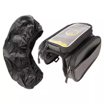 Waterproof Bicycle Bag Bike Top Tube Bag Front Frame Phone Holder Pack Cycling Storage Pouch Black Black