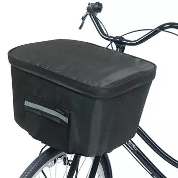 Waterproof Bicycle Front Basket x Two-Tier Cover, MY-165 (Black Black)