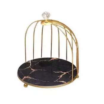 Waterproof Bird Cage Jewelry Rack Large Capacity Desktop Display Stand Iron Storage Holder Home Style 2