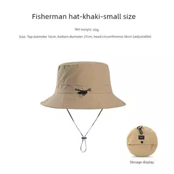 Waterproof Bucket Hat Outdoor Portable Bucket Hat Summer Thin Quick-Drying Bag Alpine Cap Men s Sunhat Children Khaki