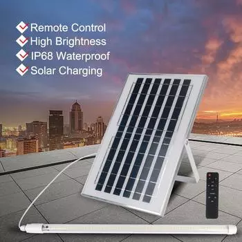 Водонепроницаемый кемпинговый фонарь светодиодный солнечный трубчатый светильник многофункциональный пульт дистанционного управления для балкона коридора уличный аварийный фонарик 0.35M