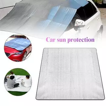 Waterproof Camping Mat Aluminum Foil Pad Double-Sided Portable Picnic Pad 78x78in with Storage Bag for Outdoor Beach Parks белый