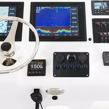 Waterproof Digital Voltmeter Marine LED Rocker Boat Switch Panel 5 Gang Car Switch Panel Dual USB Port 12V Outlet Combination красный