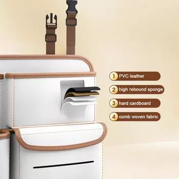 Waterproof dirt proof Anti Kick Pad Cup Holder Car Backseat Organizer Car seat back storage hanging bag with Hook Tissue Holder