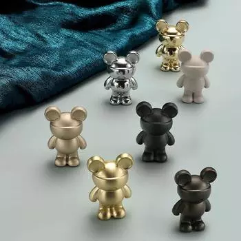 Waterproof Drawer Knobs Single Hole Cabinet Pulls Creative Bear Furniture Handle Cupboard Style 7
