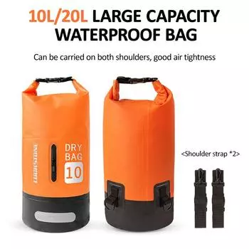 Waterproof Dry Bag 10L/20L Large-Capacity Bucket Bag with Shoulder Straps Lightweight Backpack for Rafting Swimming Kayaking
