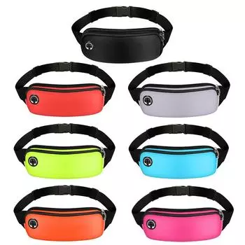 # Waterproof Dual-Layer Fashion Waist Pack with Reflective Strip Sports Waist Pa Black