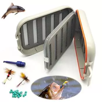 Waterproof Fishing Fly Lures Box 4 Sided Fishing Tackle Box Large Capacity Fishing Fly Holder Case Fishing Accessories