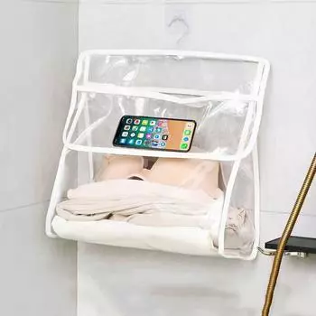 Водонепроницаемая подвесная сумка для ванной, сумка для хранения одежды, мобильного телефона, косметички, прозрачная сумка для стирки розовый